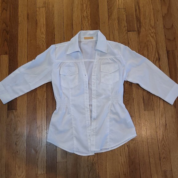 YMI White Collared Blouse - Picture 2 of 8